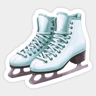 Sky Blue Ice Skating Boots Sticker